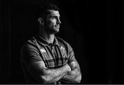 13 November 2017; (EDITOR'S NOTE: Image has been converted to black & white) Rob Kearney poses for a portrait following an Ireland Rugby press conference at Carton House in Maynooth, Kildare. Photo by Ramsey Cardy/Sportsfile