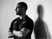 1 February 2018; (EDITOR'S NOTE: Image has been converted to black & white) Keith Earls poses for a portrait following a press conference at Carton House in Maynooth, Co Kildare. Photo by David Fitzgerald/Sportsfile