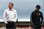 2 September 2019; Dundalk head coach Vinny Perth, left, with Dean Jarvis of Dundalk prior to the SSE Airtricity League Premier Division match between Sligo Rovers and Dundalk at The Showgrounds in Sligo. Photo by Eóin Noonan/Sportsfile