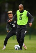 2 September 2019; David McGoldrick, right, and Callum Robinson during a Republic of Ireland training session at the FAI National Training Centre in Abbotstown, Dublin. Photo by Stephen McCarthy/Sportsfile