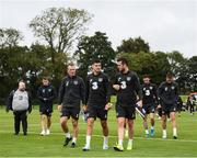 2 September 2019; Republic of Ireland players, from left, Seamus Coleman, Glenn Whelan, John Egan, Kevin Long, Alan Browne and Conor Hourihane during a Republic of Ireland training session at the FAI National Training Centre in Abbotstown, Dublin. Photo by Stephen McCarthy/Sportsfile