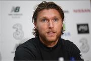 3 September 2019; Jeff Hendrick during a Republic of Ireland press conference at the FAI National Training Centre in Abbotstown, Dublin. Photo by Stephen McCarthy/Sportsfile