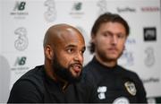 3 September 2019; David McGoldrick, left, and Jeff Hendrick during a Republic of Ireland press conference at the FAI National Training Centre in Abbotstown, Dublin. Photo by Stephen McCarthy/Sportsfile