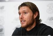 3 September 2019; Jeff Hendrick during a Republic of Ireland press conference at the FAI National Training Centre in Abbotstown, Dublin. Photo by Stephen McCarthy/Sportsfile