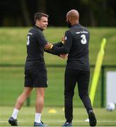 3 September 2019; Seamus Coleman, left, and David McGoldrick during a Republic of Ireland training session at FAI National Training Centre in Abbotstown, Dublin. Photo by Stephen McCarthy/Sportsfile