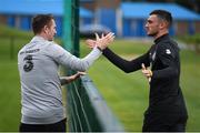 3 September 2019; Republic of Ireland assistant coach Robbie Keane and U21 player Troy Parrott during a Republic of Ireland training session at FAI National Training Centre in Abbotstown, Dublin. Photo by Stephen McCarthy/Sportsfile