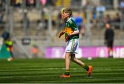 1 September 2019; Michael Duffy, St. Patrick’s PS, Derrygonnelly, Fermanagh, representing Kerry, during the INTO Cumann na mBunscol GAA Respect Exhibition Go Games at the GAA Football All-Ireland Senior Championship Final match between Dublin and Kerry at Croke Park in Dublin. Photo by Piaras Ó Mídheach/Sportsfile