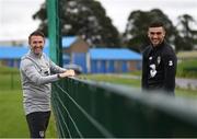 3 September 2019; Republic of Ireland assistant coach Robbie Keane and Troy Parrott of Republic of Ireland U21's during a Republic of Ireland training session at the FAI National Training Centre in Abbotstown, Dublin. Photo by Stephen McCarthy/Sportsfile