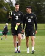 3 September 2019; Kevin Long, left, and Callum O'Dowda during a Republic of Ireland training session at the FAI National Training Centre in Abbotstown, Dublin. Photo by Stephen McCarthy/Sportsfile