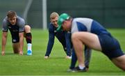 3 September 2019; Keith Earls, centre, and Garry Ringrose during Ireland Rugby squad training at Carton House in Maynooth, Co. Kildare. Photo by Brendan Moran/Sportsfile