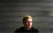 3 September 2019; Caoimhin Kelleher poses for a portrait prior to a Republic of Ireland U21's press conference at the FAI National Training Centre in Abbotstown, Dublin. Photo by Stephen McCarthy/Sportsfile