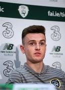 3 September 2019; Darragh Leahy during a Republic of Ireland U21's press conference at the FAI National Training Centre in Abbotstown, Dublin. Photo by Stephen McCarthy/Sportsfile
