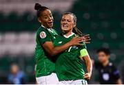 3 September 2019; Katie McCabe of Republic of Ireland celebrates after scoring her side's second goal, a penalty, with team-mate Rianna Jarrett during the UEFA Women's 2021 European Championships Qualifier - Group I match between Republic of Ireland and Montenegro at Tallaght Stadium in Dublin. Photo by Stephen McCarthy/Sportsfile