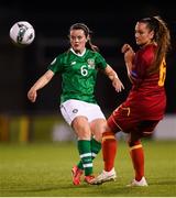 3 September 2019; Tyler Toland of Republic of Ireland in action against Dženita Ramcilovic of Montenegro during the UEFA Women's 2021 European Championships Qualifier - Group I match between Republic of Ireland and Montenegro at Tallaght Stadium in Dublin. Photo by Stephen McCarthy/Sportsfile