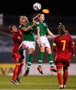 3 September 2019; Denise O'Sullivan, right, and Megan Connolly of Republic of Ireland in action against Darija Djukic of Montenegro during the UEFA Women's 2021 European Championships Qualifier - Group I match between Republic of Ireland and Montenegro at Tallaght Stadium in Dublin. Photo by Stephen McCarthy/Sportsfile