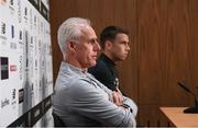 4 September 2019; Republic of Ireland manager Mick McCarthy and Seamus Coleman, right, during a press conference at the FAI National Training Centre in Abbotstown, Dublin. Photo by Stephen McCarthy/Sportsfile
