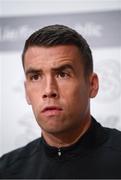 4 September 2019; Seamus Coleman during a Republic of Ireland press conference at the FAI National Training Centre in Abbotstown, Dublin. Photo by Stephen McCarthy/Sportsfile