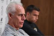 4 September 2019; Republic of Ireland manager Mick McCarthy and Seamus Coleman during a press conference at the FAI National Training Centre in Abbotstown, Dublin. Photo by Stephen McCarthy/Sportsfile