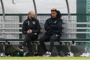 4 September 2019; Callum Robinson, right, and Republic of Ireland international operations manager Barry Gleeson during a Republic of Ireland training session at the FAI National Training Centre in Abbotstown, Dublin. Photo by Stephen McCarthy/Sportsfile