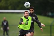 4 September 2019; Alan Judge, left, and Cyrus Christie during a Republic of Ireland training session at the FAI National Training Centre in Abbotstown, Dublin. Photo by Stephen McCarthy/Sportsfile