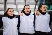 3 September 2019; Republic of Ireland players, from left, Eleanor Ryan-Doyle, Chloe Singleton and Claire Walsh during the UEFA Women's 2021 European Championships Qualifier Group I match between Republic of Ireland and Montenegro at Tallaght Stadium in Dublin. Photo by Stephen McCarthy/Sportsfile