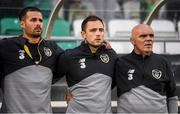 3 September 2019; Republic of Ireland interim manager Tom O'Connor, right, coach Stephen Rice and goalkeeping coach Gianluca Kohn, left, during the UEFA Women's 2021 European Championships Qualifier Group I match between Republic of Ireland and Montenegro at Tallaght Stadium in Dublin. Photo by Stephen McCarthy/Sportsfile