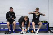 4 September 2019; Republic of Ireland players, from left, Jack Byrne, Ronan Curtis and James McClean during a Republic of Ireland gym session at the FAI National Training Centre in Abbotstown, Dublin. Photo by Stephen McCarthy/Sportsfile