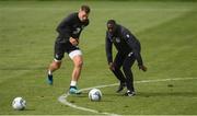4 September 2019; James Collins and assistant coach Terry Connor during a Republic of Ireland training session at the FAI National Training Centre in Abbotstown, Dublin. Photo by Stephen McCarthy/Sportsfile