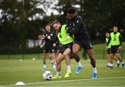 4 September 2019; Alan Judge and Cyrus Christie, right, during a Republic of Ireland training session at the FAI National Training Centre in Abbotstown, Dublin. Photo by Stephen McCarthy/Sportsfile
