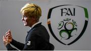 4 September 2019; Newly appointed Republic of Ireland women's national team manager Vera Pauw speaks to RTÉ following a press conference at the FAI National Training Centre in Abbotstown, Dublin. Photo by Stephen McCarthy/Sportsfile