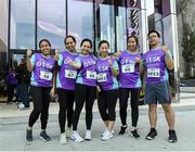 4 September 2019; Grant Thornton staff, from left, Sheila Mae Amor, Maria Balderama, Grace Rebellos, Kathrina Nevado, Ann Maureen Vicente and Herman Delrosario  prior to the start of the Grant Thornton Corporate 5K Team Challenge - Dublin Docklands 2019 at the Docklands in Dublin. Photo by Matt Browne/Sportsfile