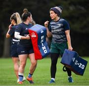 4 September 2019; Jenny Murphy, right, and Aimee Clarke during Leinster Rugby Women's Squad Training at The King's Hospital in Palmerstown, Dublin. Photo by Ramsey Cardy/Sportsfile