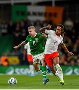5 September 2019; James McClean of Republic of Ireland in action against Kevin Mbabu of Switzerland during the UEFA EURO2020 Qualifier Group D match between Republic of Ireland and Switzerland at Aviva Stadium, Lansdowne Road in Dublin. Photo by Seb Daly/Sportsfile