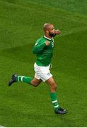 5 September 2019; David McGoldrick of Republic of Ireland celebrates after scoring his side's first goal during the UEFA EURO2020 Qualifier Group D match between Republic of Ireland and Switzerland at Aviva Stadium, Dublin. Photo by Eóin Noonan/Sportsfile