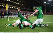 5 September 2019; David McGoldrick of Republic of Ireland celebrates with team-mates after scoring his side's first goal during the UEFA EURO2020 Qualifier Group D match between Republic of Ireland and Switzerland at Aviva Stadium, Dublin. Photo by Stephen McCarthy/Sportsfile