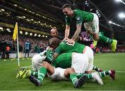 5 September 2019; Republic of Ireland players celebrate after David McGoldrick scored their side's first goal during the UEFA EURO2020 Qualifier Group D match between Republic of Ireland and Switzerland at Aviva Stadium, Dublin. Photo by Stephen McCarthy/Sportsfile