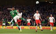 5 September 2019; David McGoldrick of Republic of Ireland heads to score his side's first goal during the UEFA EURO2020 Qualifier Group D match between Republic of Ireland and Switzerland at Aviva Stadium, Dublin. Photo by Stephen McCarthy/Sportsfile