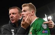 5 September 2019; James McClean of Republic of Ireland and goalkeeping coach Alan Kelly after the UEFA EURO2020 Qualifier Group D match between Republic of Ireland and Switzerland at Aviva Stadium, Dublin. Photo by Stephen McCarthy/Sportsfile