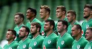 6 September 2019; Ireland players, including Jean Kleyn, centre, stand for the squad photo before the Ireland Rugby Captain's Run at the Aviva Stadium in Dublin. Photo by Piaras Ó Mídheach/Sportsfile