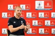 6 September 2019: Rugby World Cup season kicked off today at a preview of Rugby World Cup 2019™ with Emirates and Wayne Barnes. One of the best-known officials in the game, Barnes took part in a Q&A with former Irish international, Tommy Bowe, to highlight Emirates’ association with rugby.  Emirates first sponsored Rugby World Cup (RWC) 2007 in France, then became a Worldwide Partner for RWC 2011, 2015, and now the tournament in Japan 2019™. Rugby has been a part of Emirates’ portfolio for more than 20 years, since the company became the Title Sponsor of the Emirates Airline Dubai Rugby Sevens, part of the HSBC Sevens World Series. Emirates is also proud to sponsor the Cape Town Sevens, the first event of the 2019/2020 Series. Enda Corneille, Country Manager for Emirates in Ireland, commented: “Rugby World Cup is one of the most iconic sporting events with a huge following in Ireland and Emirates is proud of its long-standing association with the game. At every international rugby match, World Rugby's™ elite panel of referees take to the field in their Emirates Fly Better kit. “Emirates bring people and cultures together, just as rugby brings people together through a shared passion for sport. We connect Ireland to more than 150 destinations, including Japan for Rugby World Cup 2019™.” Ireland will kick off its first match against Scotland on Sunday 22 September. Wayne Barnes in attendance during the Emirates Rugby World Cup Preview at Merrion Hotel in Dublin. Photo by Matt Browne/Sportsfile