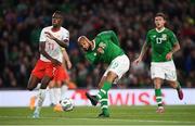 5 September 2019; David McGoldrick of Republic of Ireland has a shot on goal during the UEFA EURO2020 Qualifier Group D match between Republic of Ireland and Switzerland at Aviva Stadium, Lansdowne Road in Dublin. Photo by Stephen McCarthy/Sportsfile
