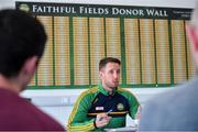 06 September 2019; Michael Fennelly speaks to journalists during his unveiling as the new Offaly Senior Hurling Manager at the GAA Faithful Fields Offaly Centre of Excellence in Kilcormac, Co. Offaly. Photo by David Fitzgerald/Sportsfile