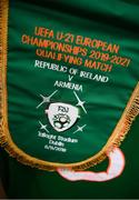 6 September 2019; A detailed view of the Republic of Ireland match pendant prior to the UEFA European U21 Championship Qualifier Group 1 match between Republic of Ireland and Armenia at Tallaght Stadium in Tallaght, Dublin. Photo by Stephen McCarthy/Sportsfile
