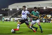 6 September 2019; Jamie McGrath of Dundalk in action against Ronan Hurley of Cork City during the SSE Airtricity League Premier Division match between Dundalk and Cork City at Oriel Park in Dundalk, Co. Louth. Photo by Ben McShane/Sportsfile