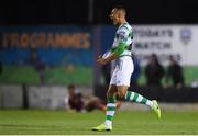 6 September 2019; Graham Burke of Shamrock Rovers celebrates after team-mate Lee Grace scores his side's second goal during the Extra.ie FAI Cup Quarter-Final match between Galway United and Shamrock Rovers at Eamonn Deacy Park in Galway. Photo by Eóin Noonan/Sportsfile