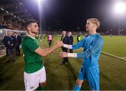 6 September 2019; Troy Parrott and Caoimhin Kelleher, right, of Republic of Ireland following the UEFA European U21 Championship Qualifier Group 1 match between Republic of Ireland and Armenia at Tallaght Stadium in Tallaght, Dublin. Photo by Stephen McCarthy/Sportsfile
