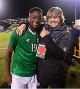6 September 2019; Jonathan Afolabi, left, and Luca Connell of Republic of Ireland following the UEFA European U21 Championship Qualifier Group 1 match between Republic of Ireland and Armenia at Tallaght Stadium in Tallaght, Dublin. Photo by Stephen McCarthy/Sportsfile