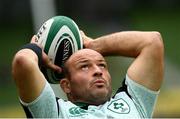 7 September 2019; Rory Best of Ireland warms up prior the Guinness Summer Series match between Ireland and Wales at Aviva Stadium in Dublin. Photo by Ramsey Cardy/Sportsfile