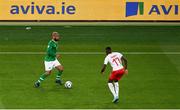 5 September 2019; David McGoldrick of Republic of Ireland in action against Denis Zakaria of Switzerland during the UEFA EURO2020 Qualifier Group D match between Republic of Ireland and Switzerland at Aviva Stadium, Lansdowne Road in Dublin. Photo by Eóin Noonan/Sportsfile