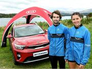 7 September 2019; Eric Keogh from Donore Harriers Athletic Club Dublin who won the mens Kia Race Series and  Sinead O’Connor from Leevale Athletic Club Co Cork who won the ladies Kia Race Series – Round 8 at Blessington Lakes in Wicklow. Photo by Matt Browne/Sportsfile